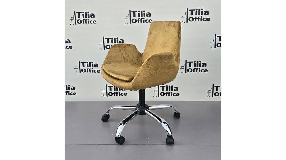 Maki Çalışma ve Çocuk Koltuğu Krom Yonca Ayak Hardal